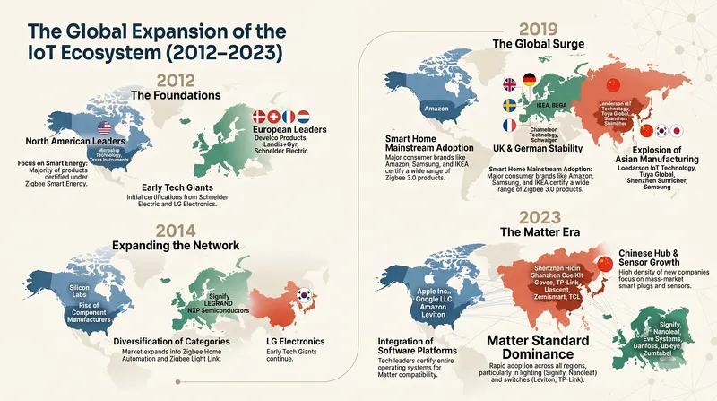 The Global Expansion of the IoT Ecosystem (2012-2023) - Matter Ecosystem Timeline